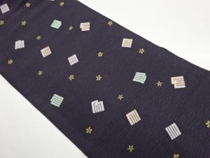 源氏香・小花散らし模様織出し名古屋帯